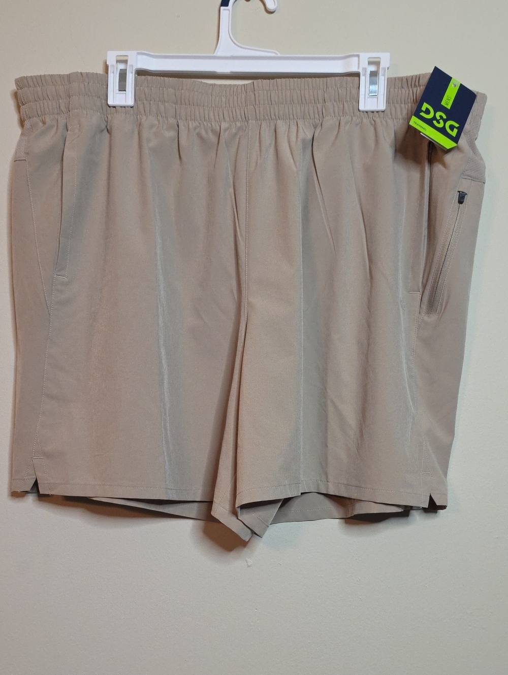 DSG Beige Training Elastic-Waist Shorts